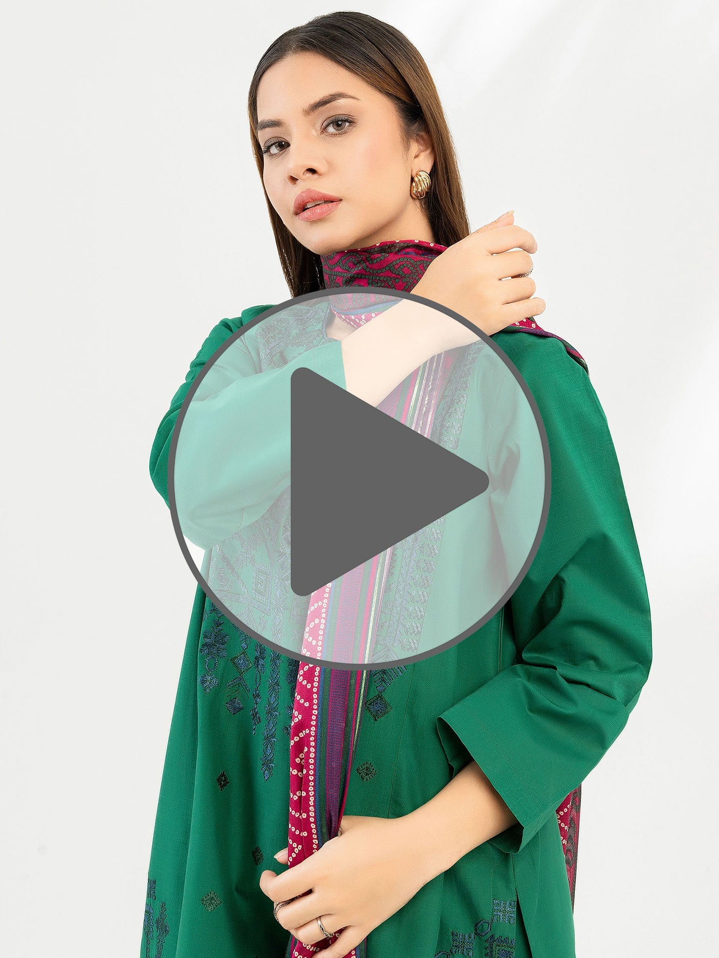 3 Piecec Lawn Suit-Embroidered (Pret)