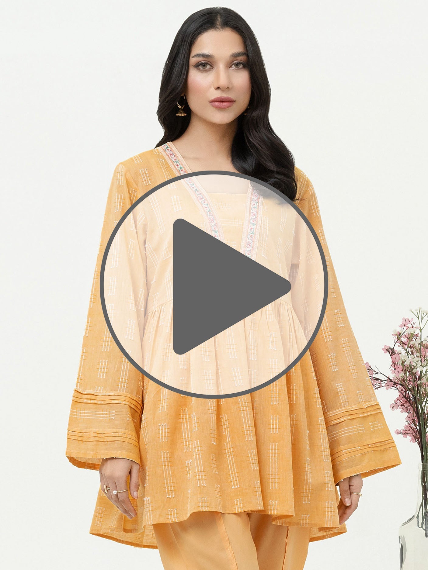 2 Piece Textured Lawn Suit-Dyed (Pret)