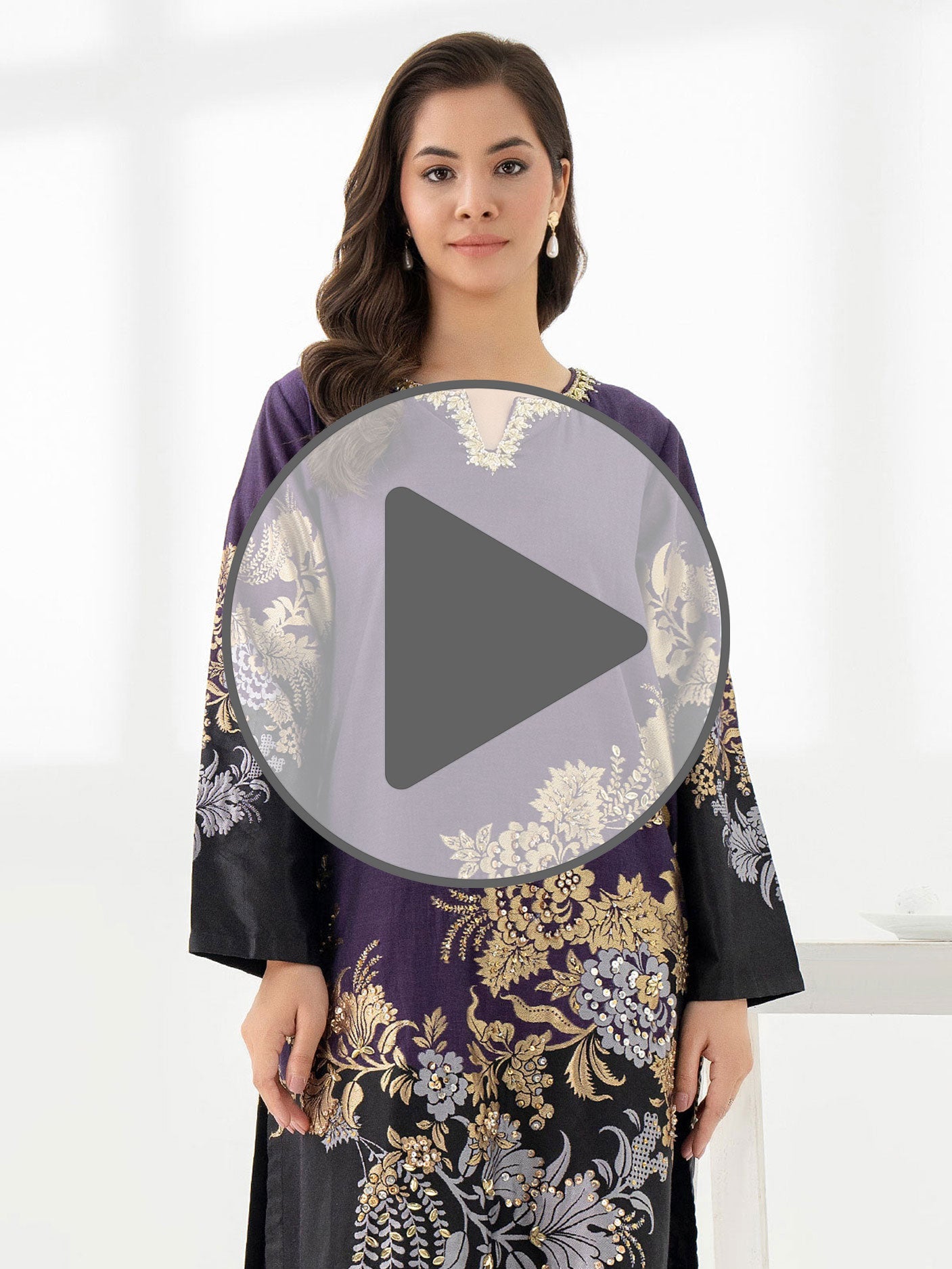 Jacquard Shirt-Embellished (Pret)