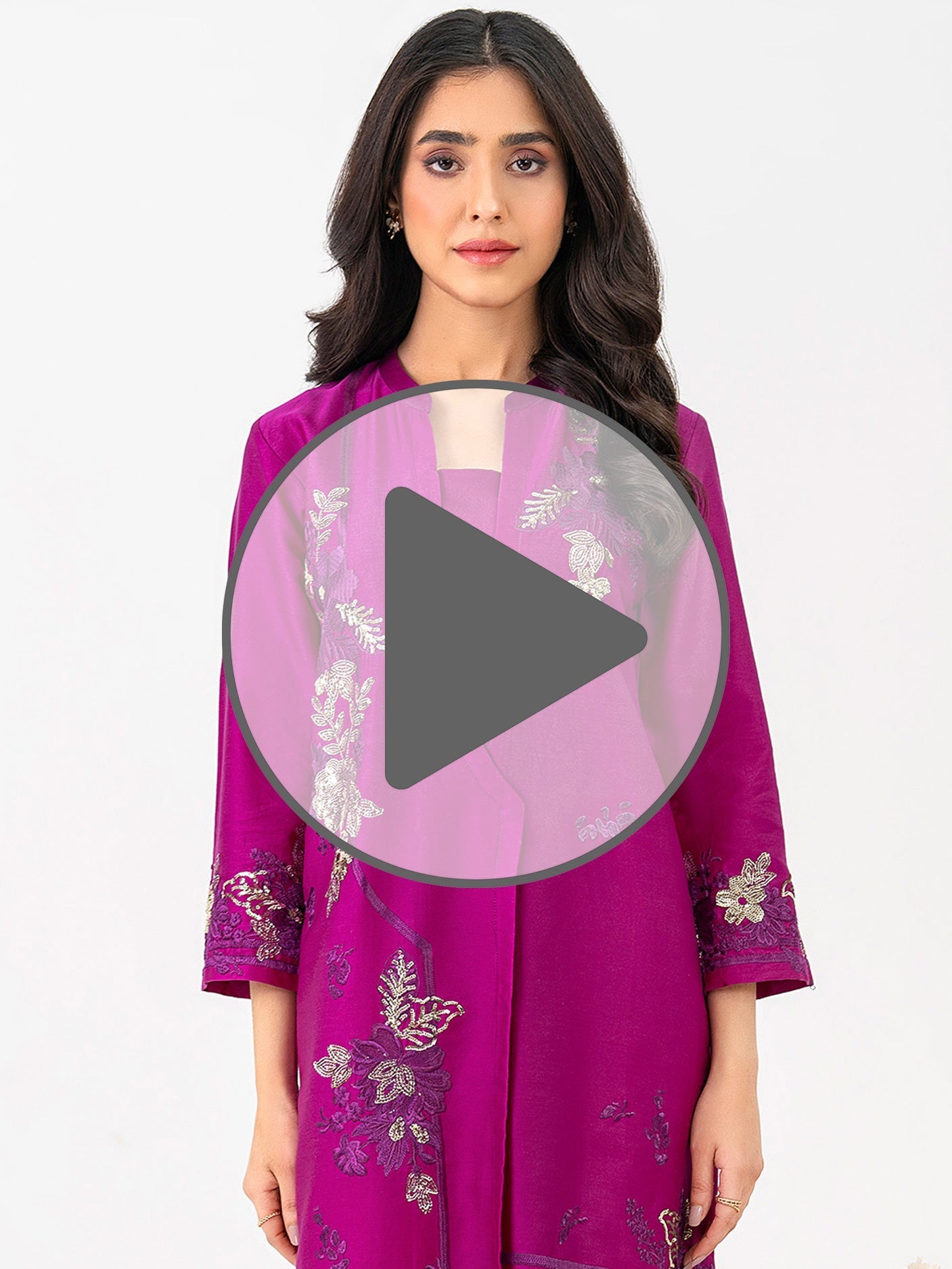 2 Piece Satin Suit-Embroidered (Pret)