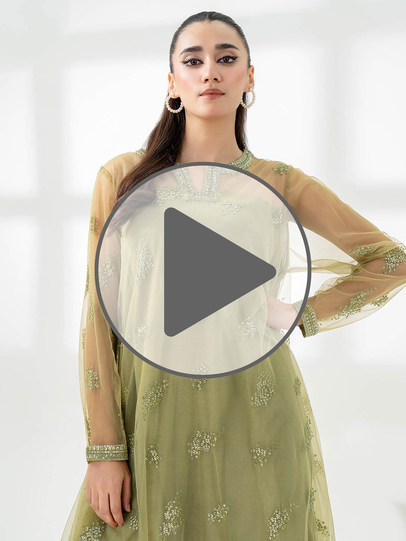 2 Piece Net Suit-Embroidered (Pret)