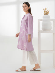 Satin Shirt- Embroidered (Pret)