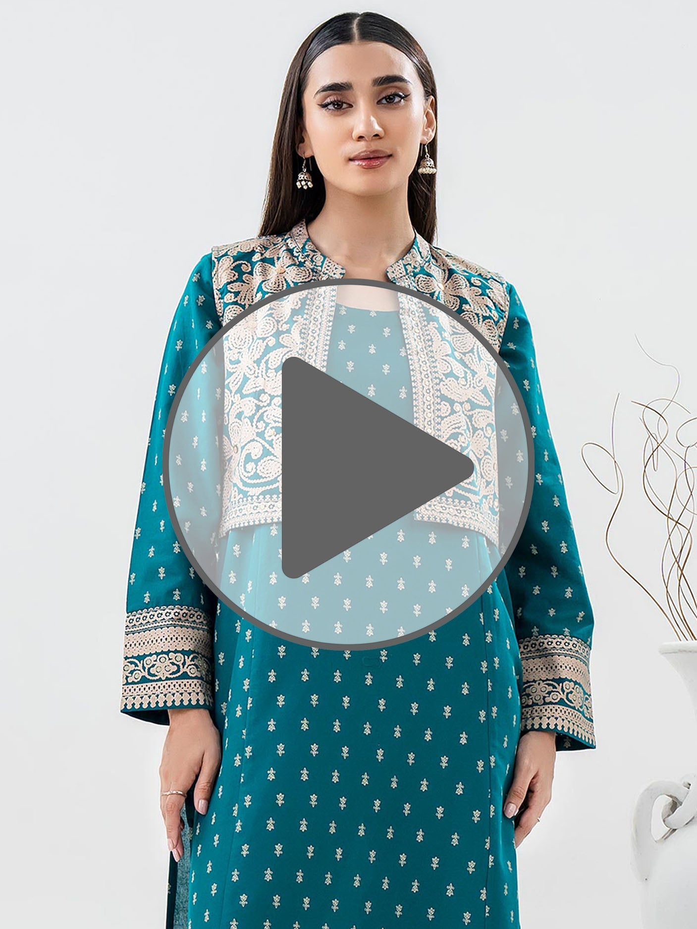 Khaddar Shirt With Bolero-Paste Print (Pret)