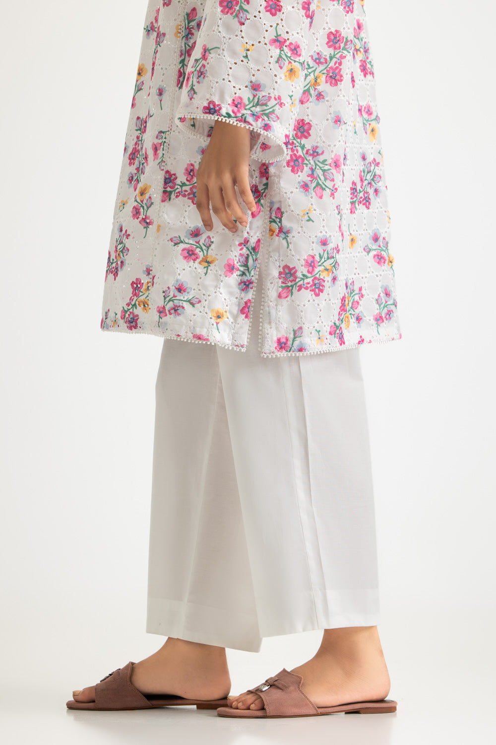 Rayon Printed Shirt With Embroidered And Dyed Trouser