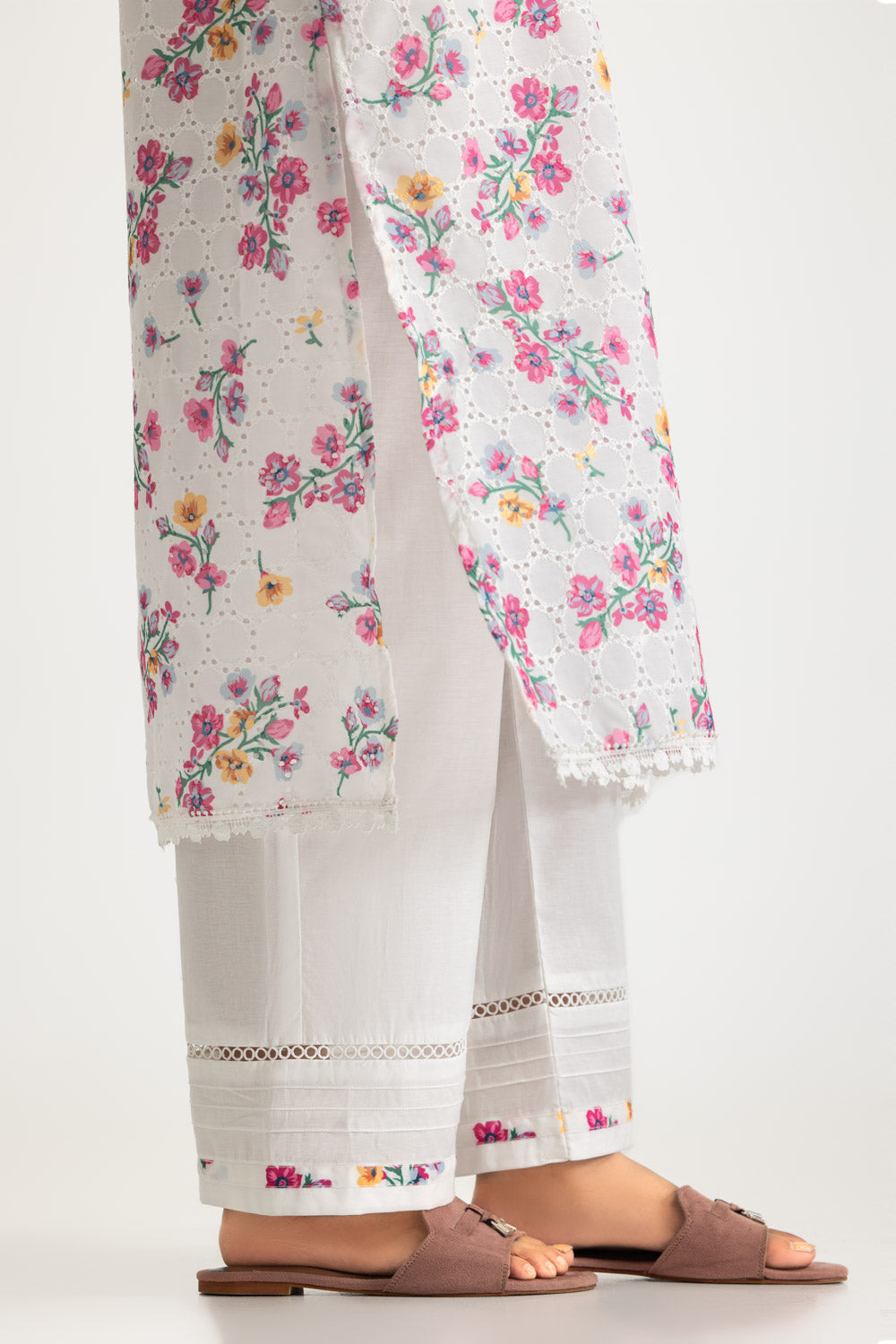 Rayon Printed Shirt With Embroidered And Dyed Trouser