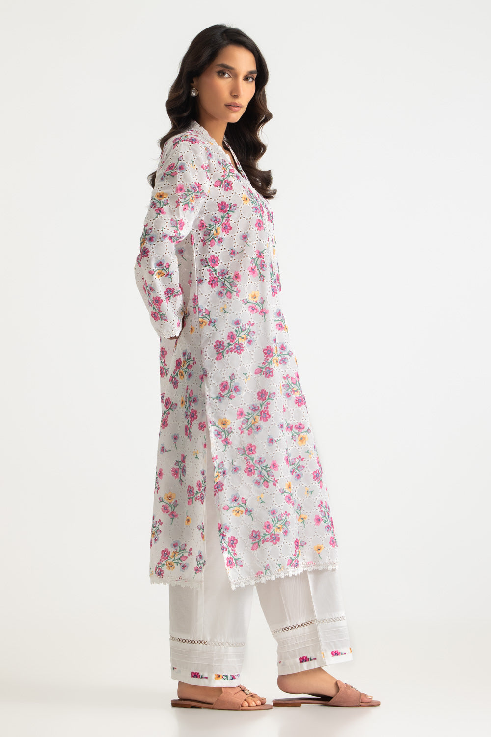 Rayon Printed Shirt With Embroidered And Dyed Trouser
