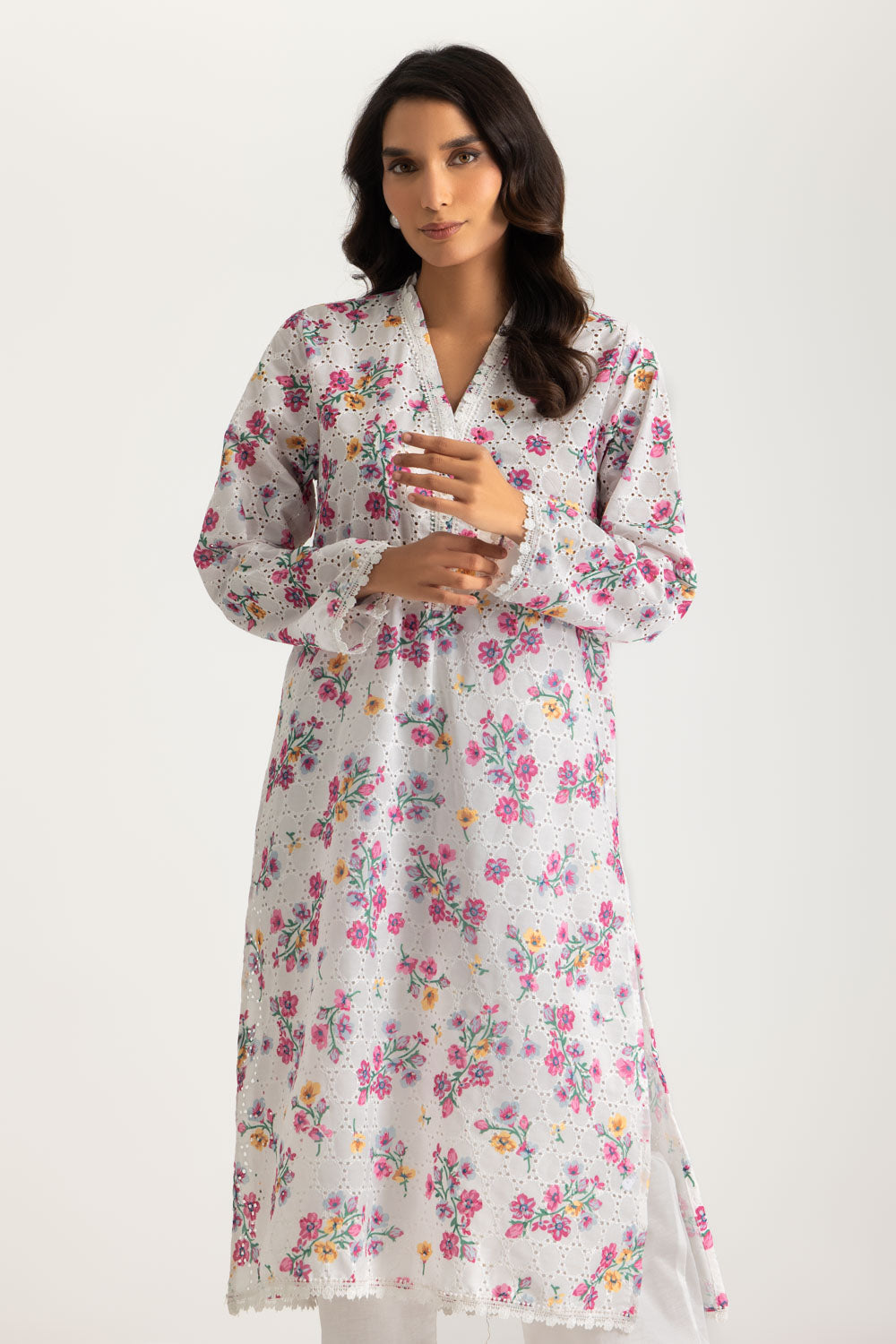 Rayon Printed Shirt With Embroidered And Dyed Trouser