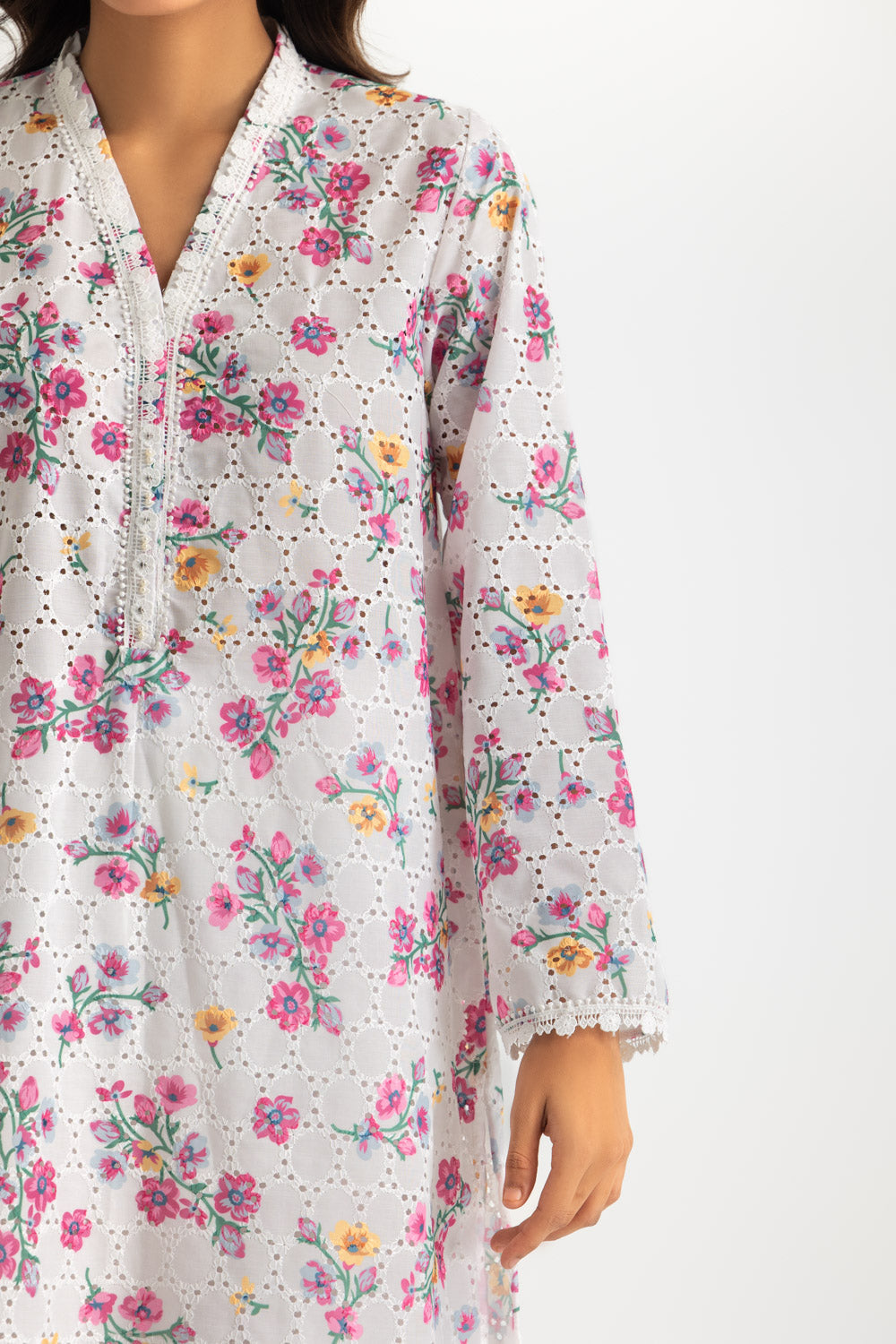 Rayon Printed Shirt With Embroidered And Dyed Trouser