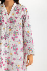 Rayon Printed Shirt With Embroidered And Dyed Trouser
