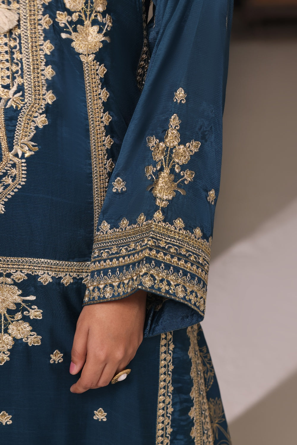 Rawsilk Embroidered Shirt And Trouser