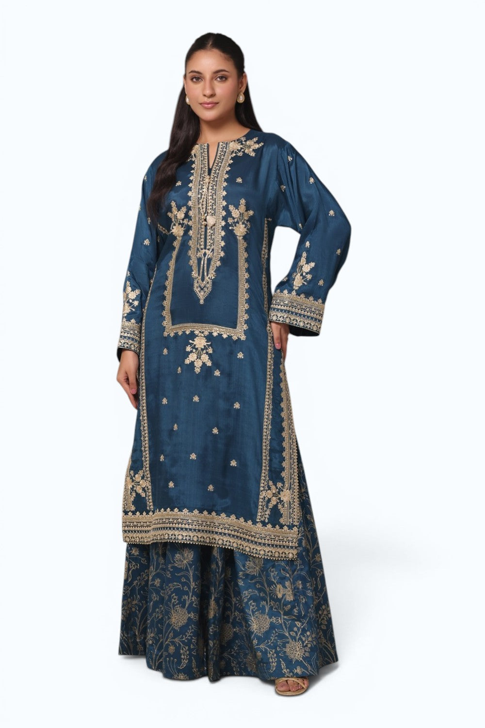 Rawsilk Embroidered Shirt And Trouser