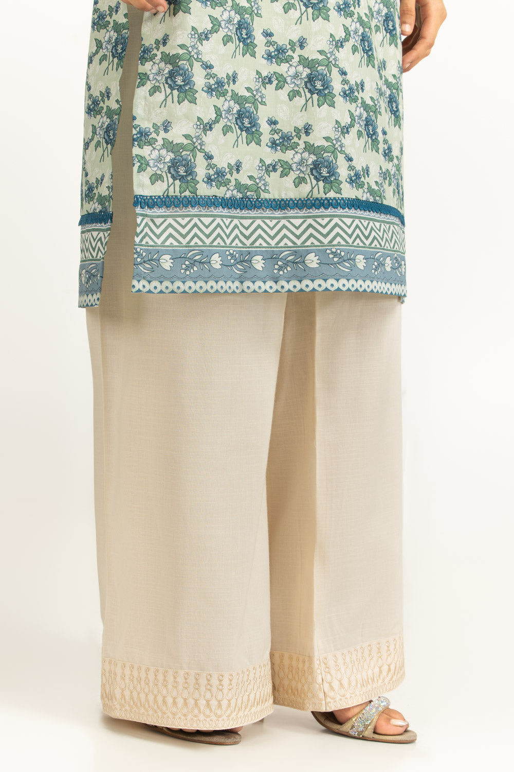 Rawsilk Embroidered Trouser