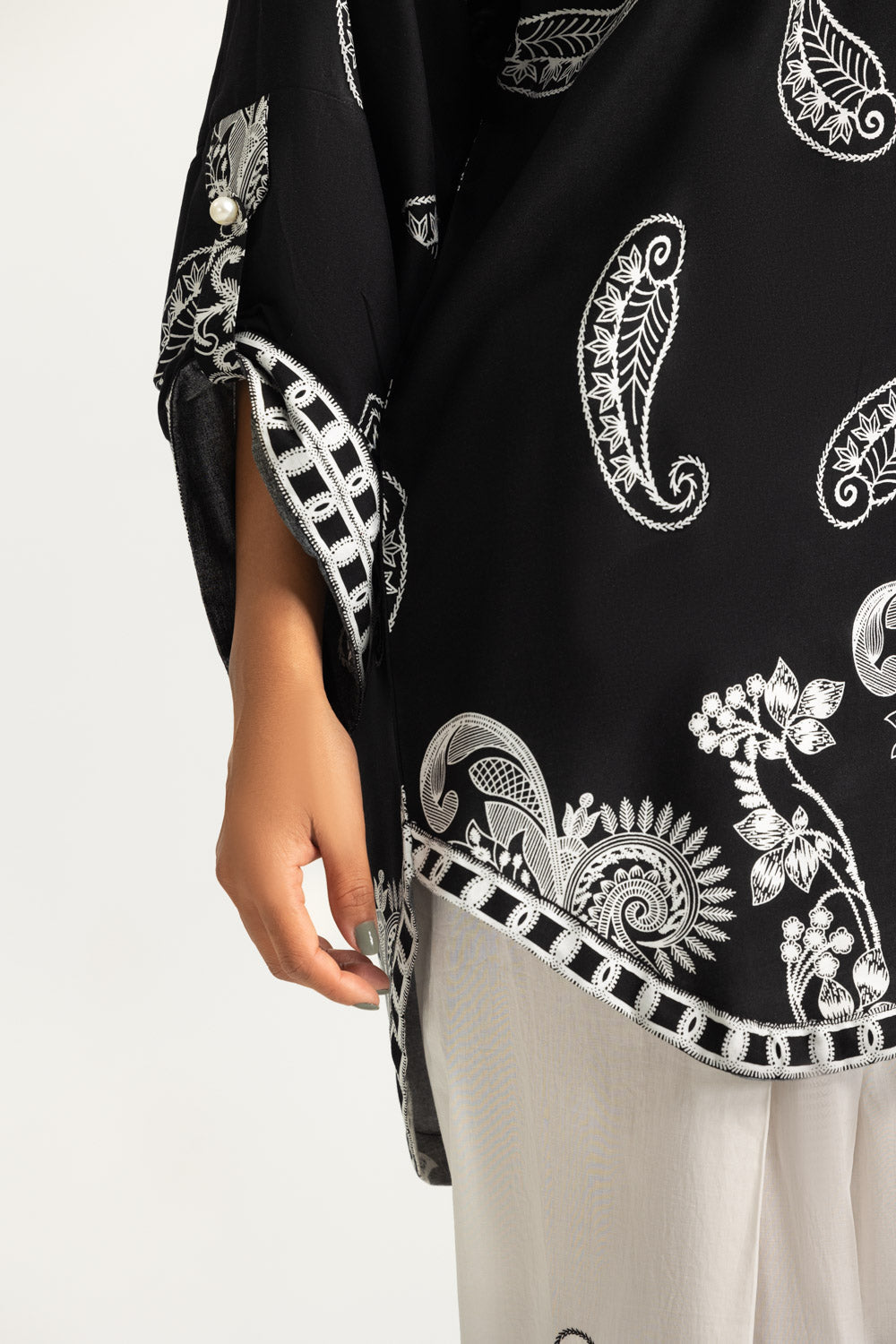 Rayon Printed Shirt And Embroidered Shalwar