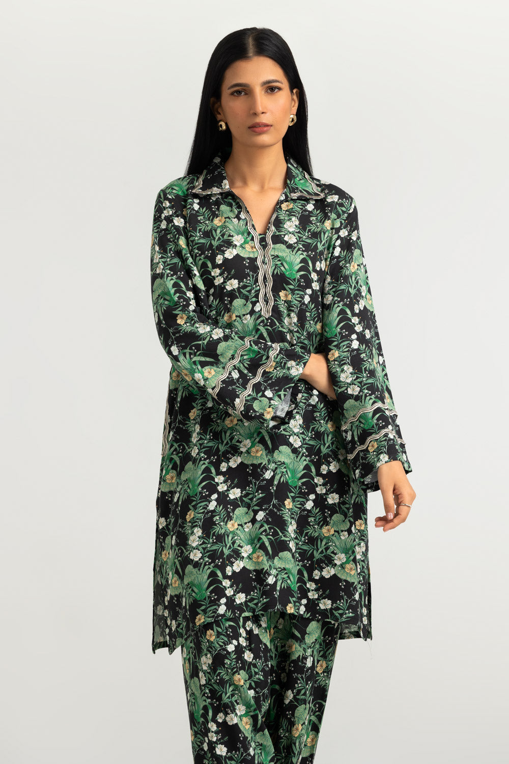 Royan Printed Co-Ord Set With Embroidered