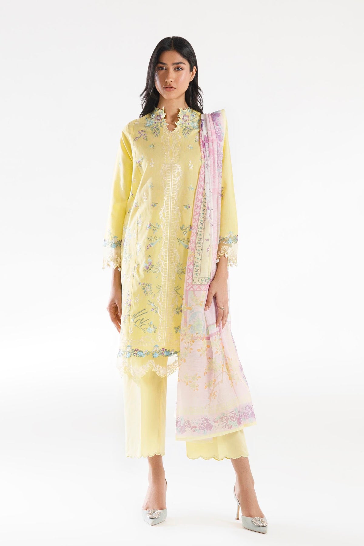 Stitched Muzlin Lawn Suit