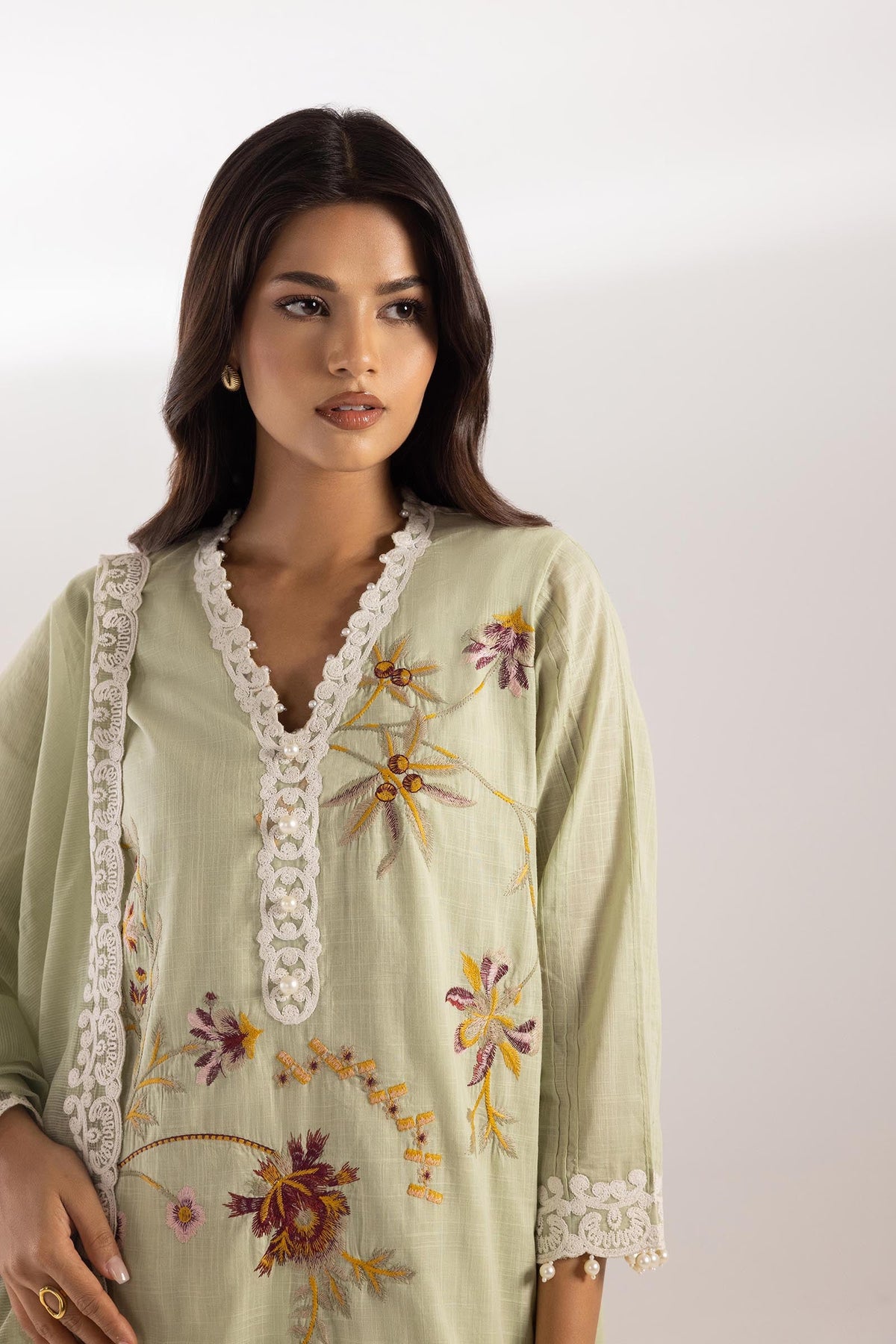 Stitched Embroidered Lawn Shirt