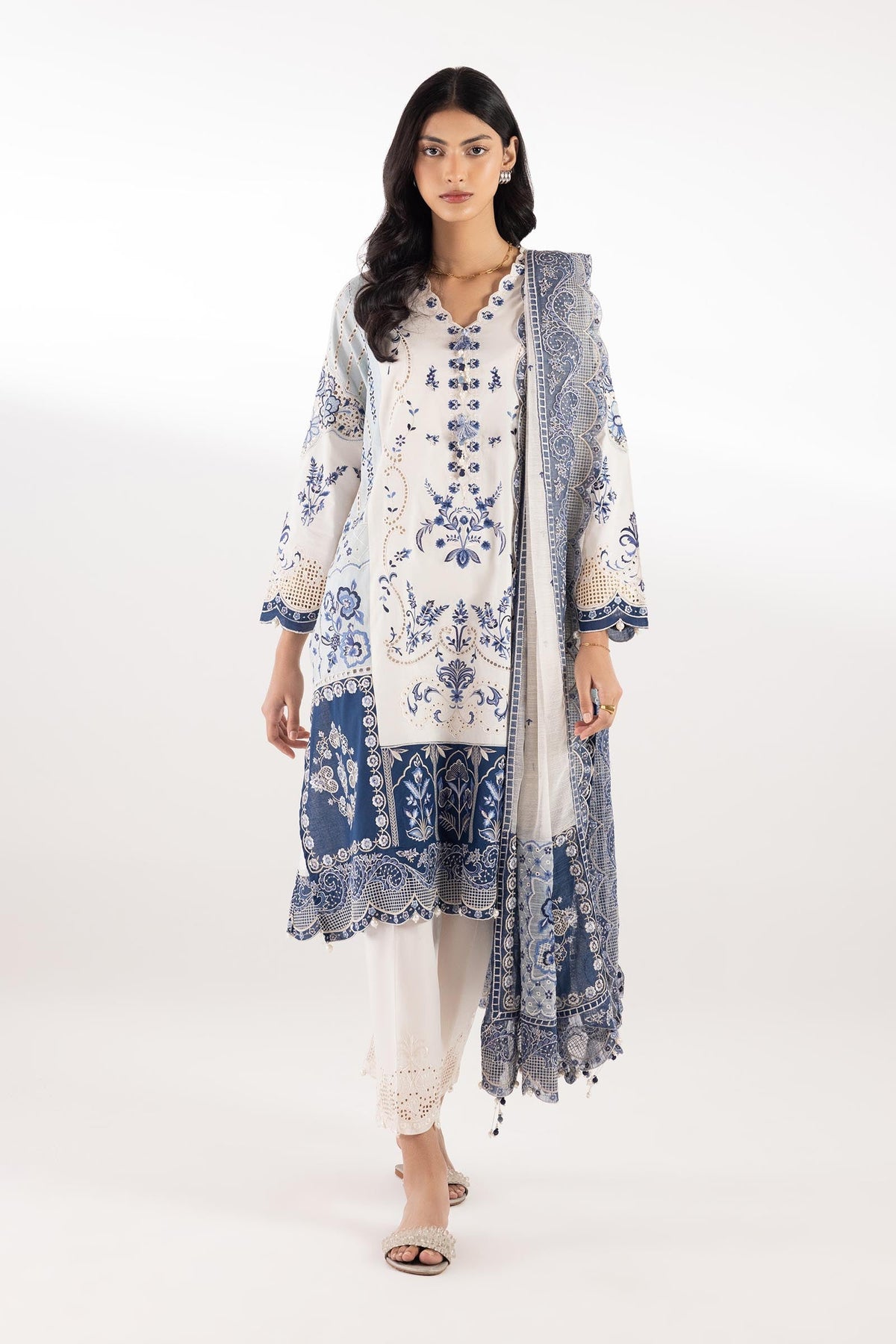 Stitched Embroidered Lawn Shirt