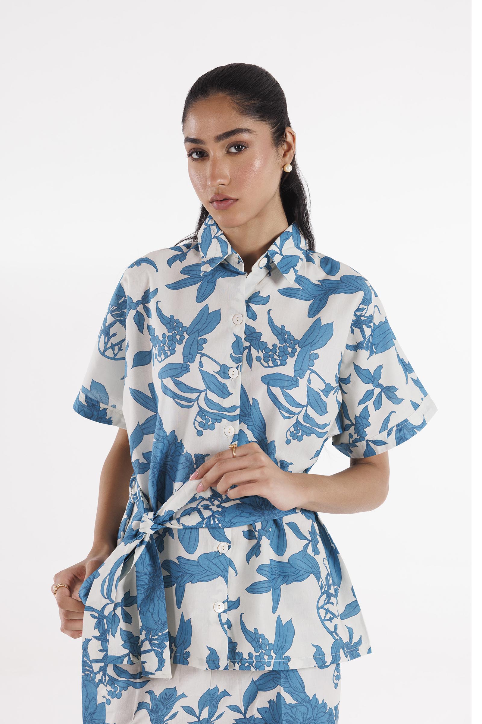 Printed Slub Shirt + Culotte