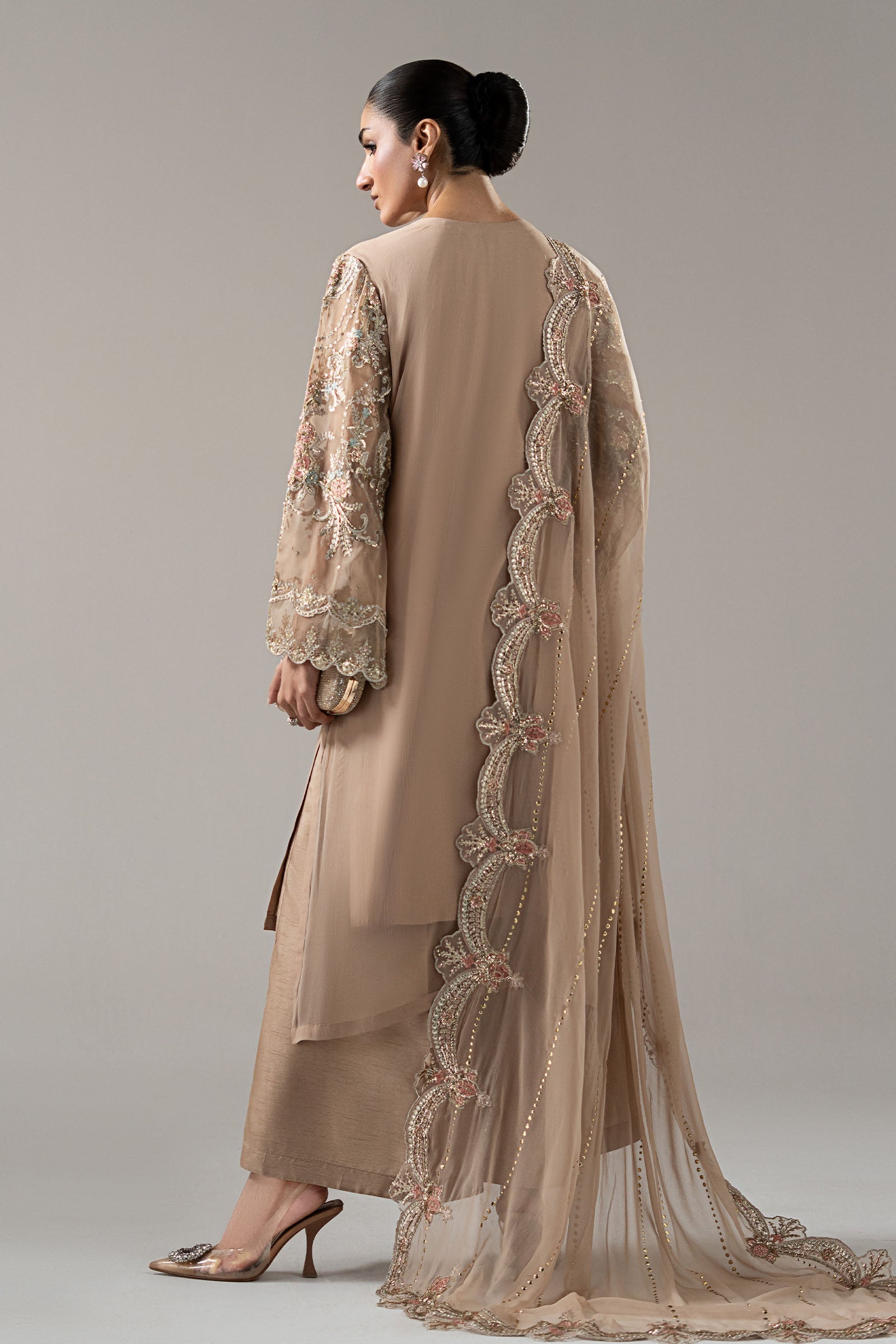 3 Piece Embroidered Chiffon Suit