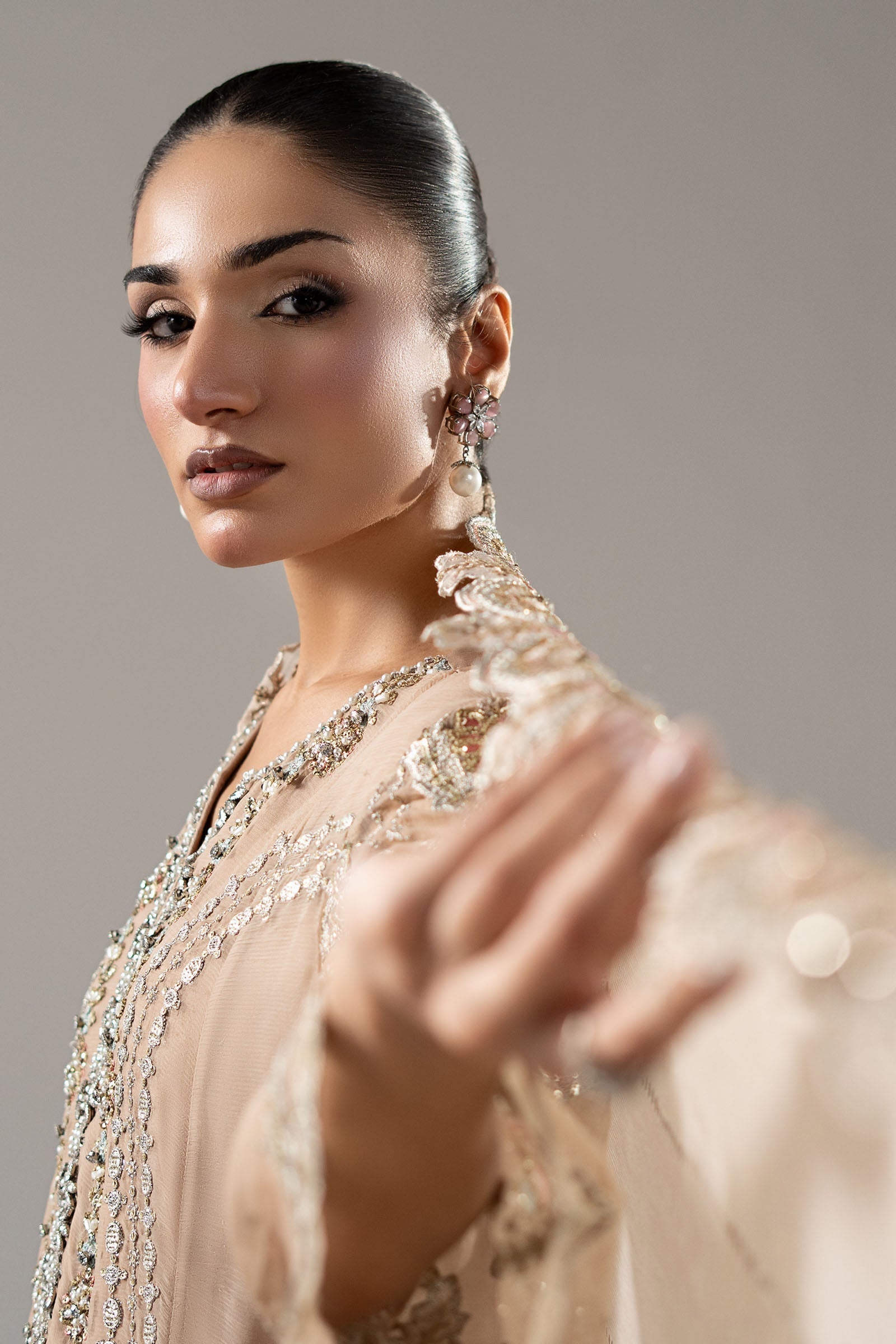 3 Piece Embroidered Chiffon Suit
