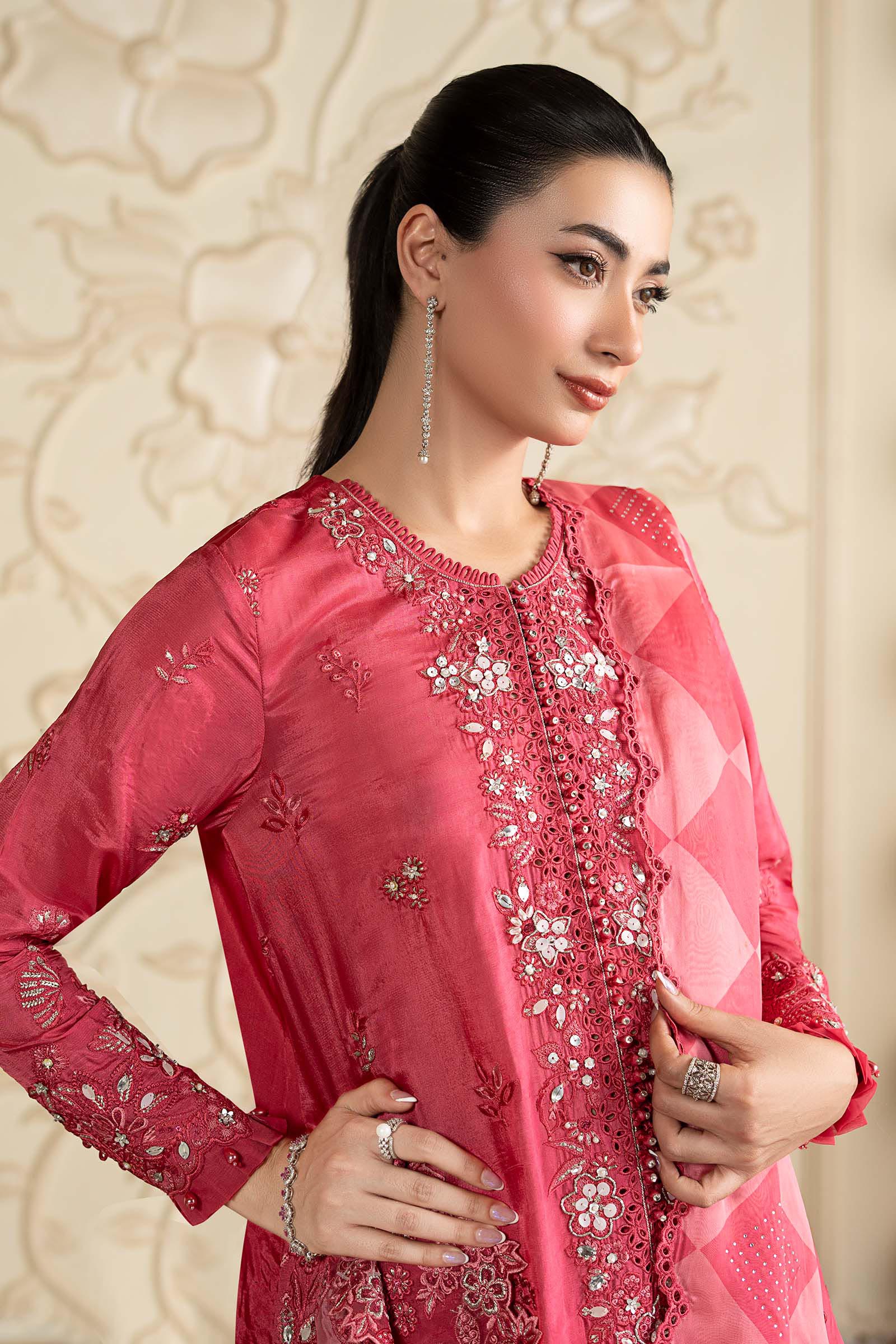 3 Piece Embroidered Tissue Silk Suit