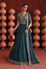 3 Piece Embroidered Raw Silk Suit