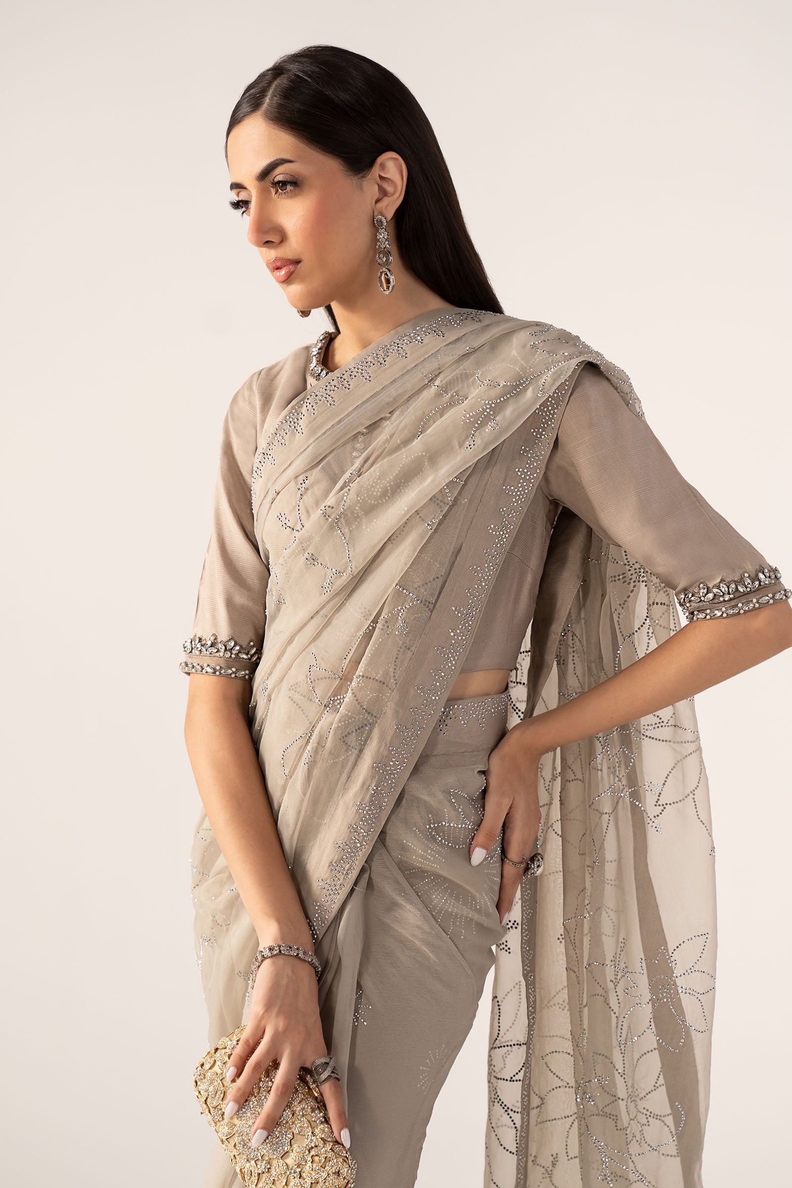 Embellished Chiffon Saree