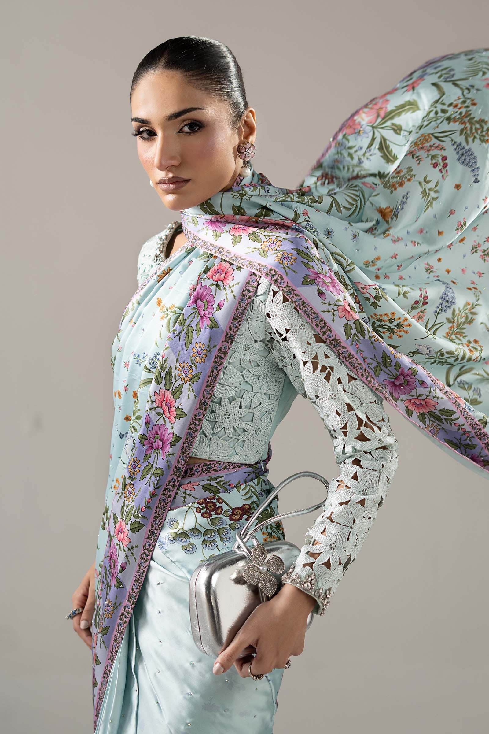 Embellished Charmeuse Saree