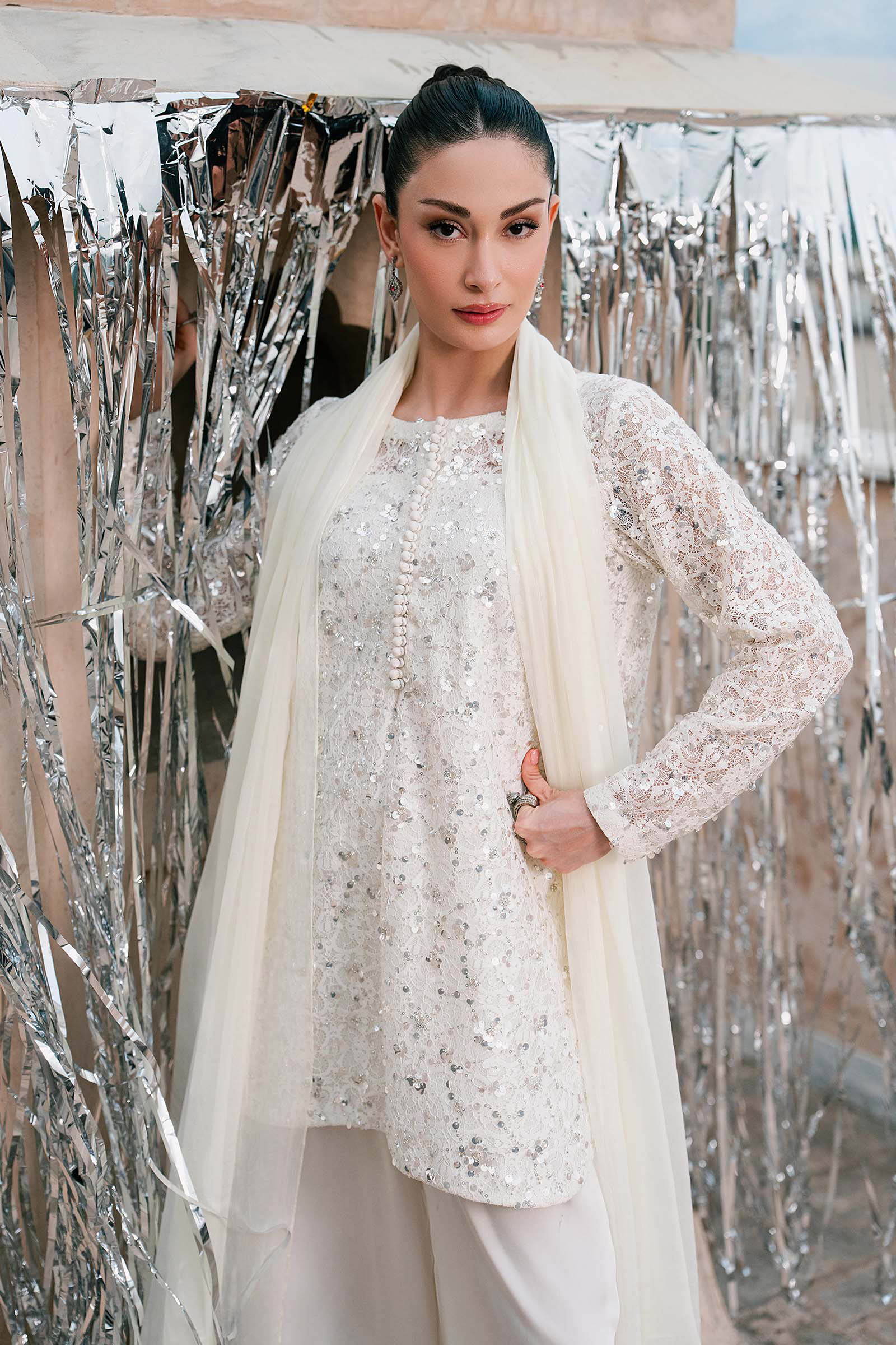 3 Piece Embroidered Net Suit