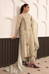 3 Piece Embroidered Raw Silk Suit