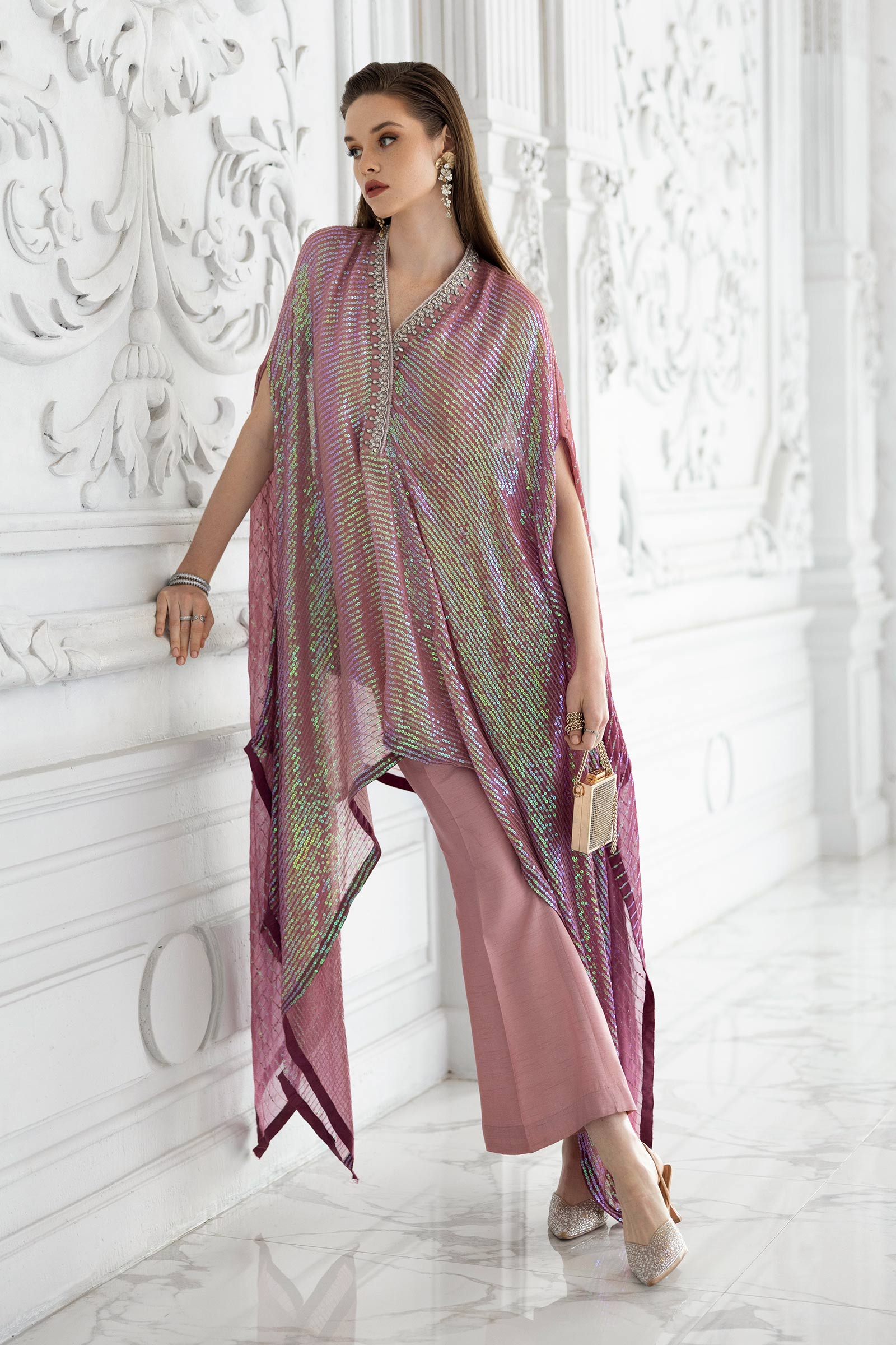 3 Piece Embroidered Chiffon Suit