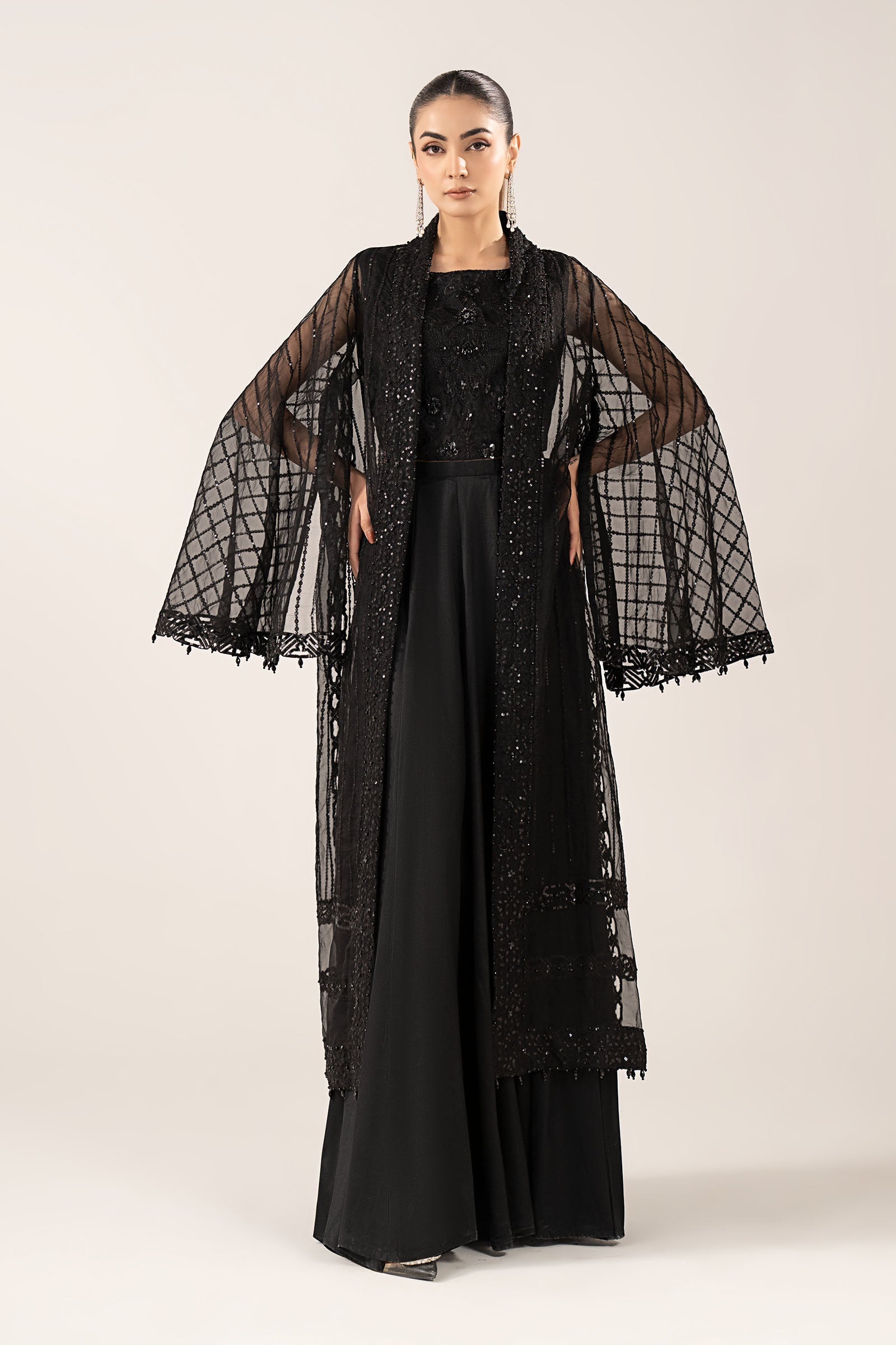 3 Piece Embroidered Organza Suit