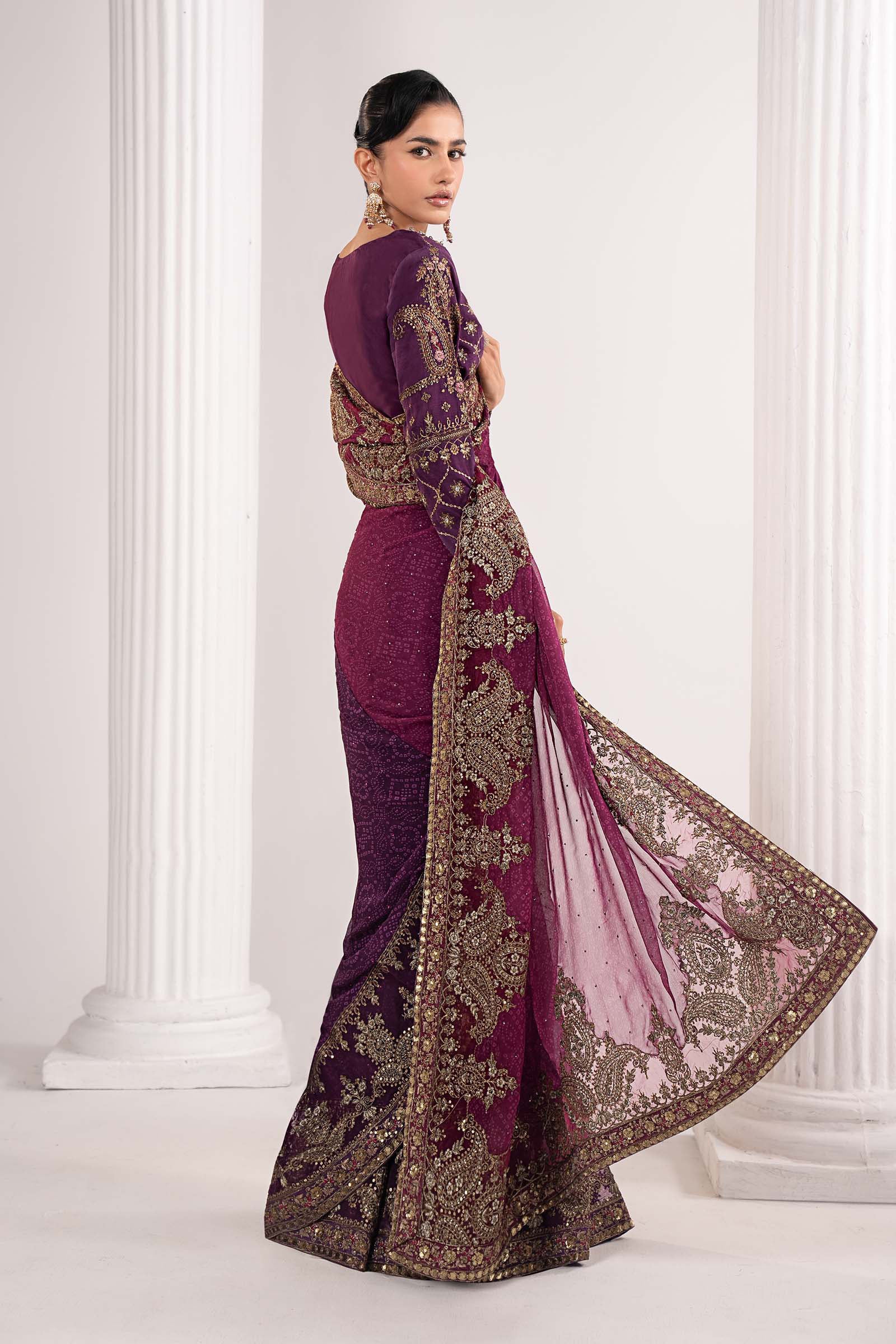 Embroidered Chiffon Saree