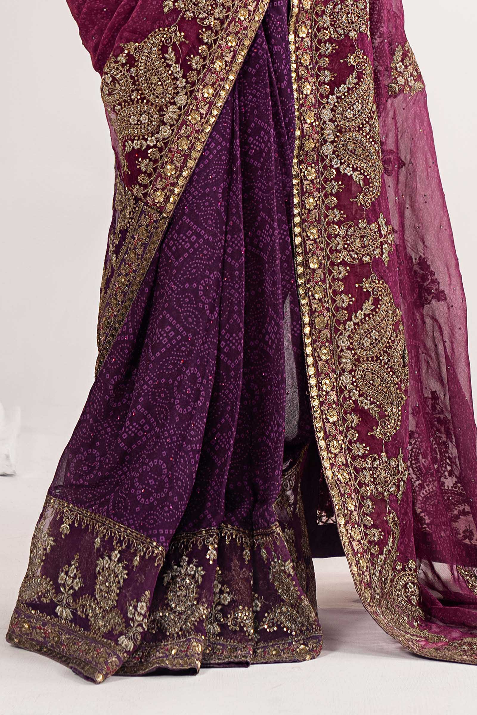 Embroidered Chiffon Saree