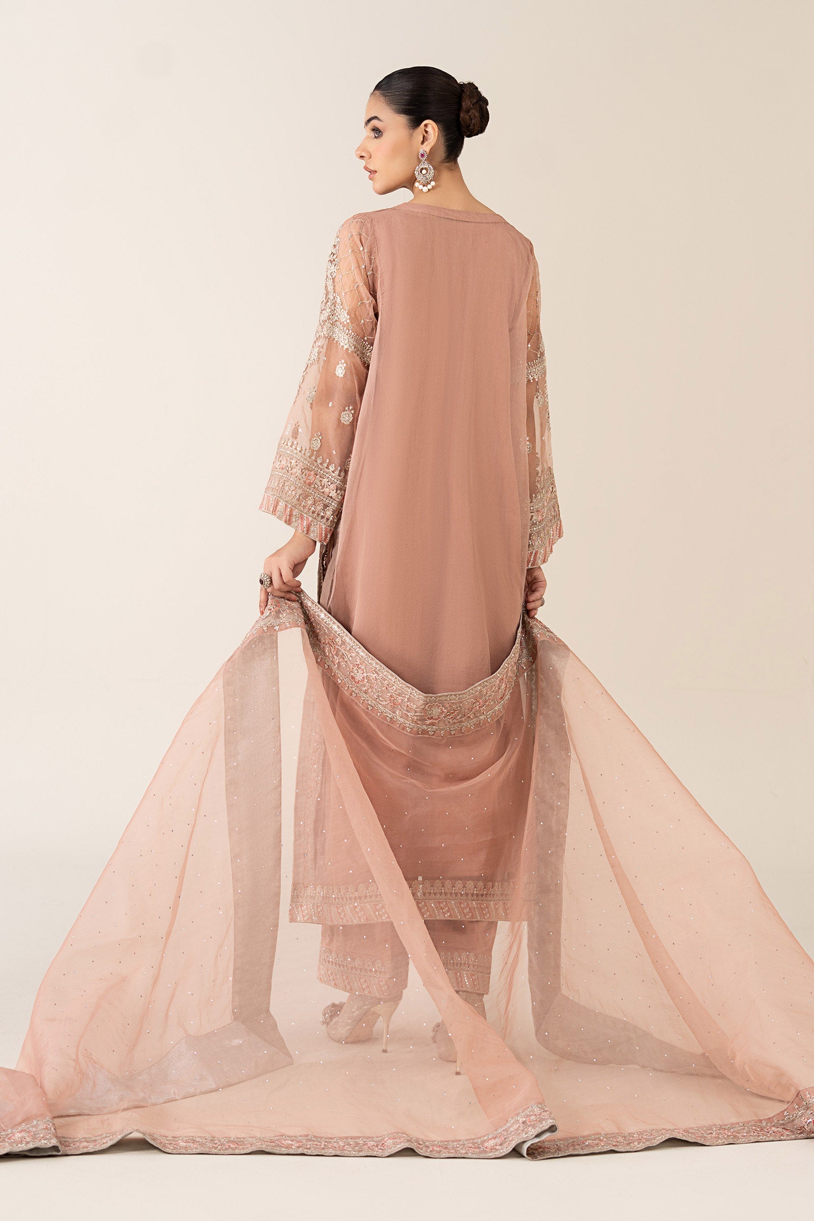 3 Piece Embroidered Organza Suit