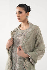 3 Piece Embroidered Net Suit