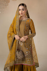 3 Piece Embroidered Raw Silk Suit