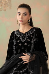 3 Piece Embroidered Velvet Suit
