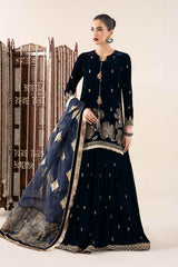 3 Piece Embroidered Velvet Suit
