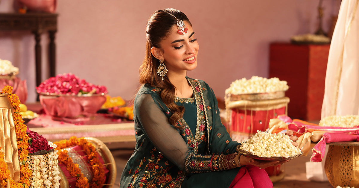 3 Piece Embroidered Organza Suit