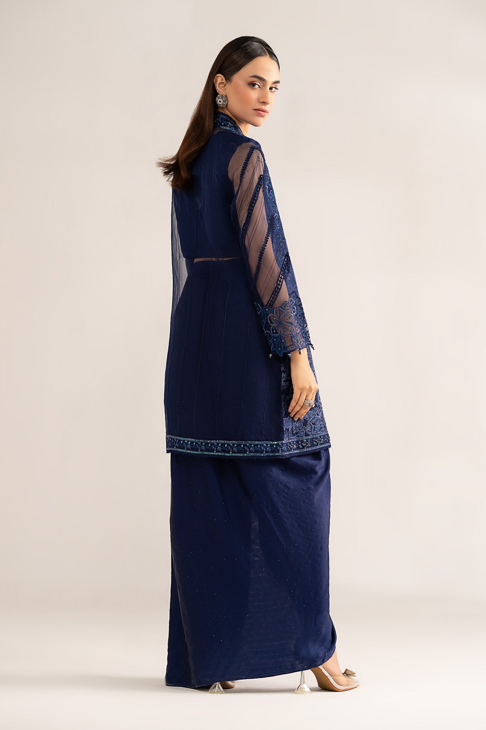 4 Piece Embroidered Organza Suit