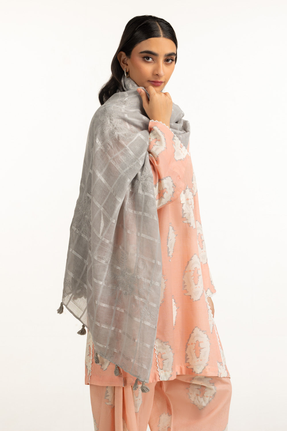 Acrylic Dobby Embroidered Shawl