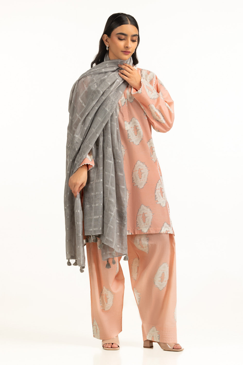 Acrylic Dobby Embroidered Shawl