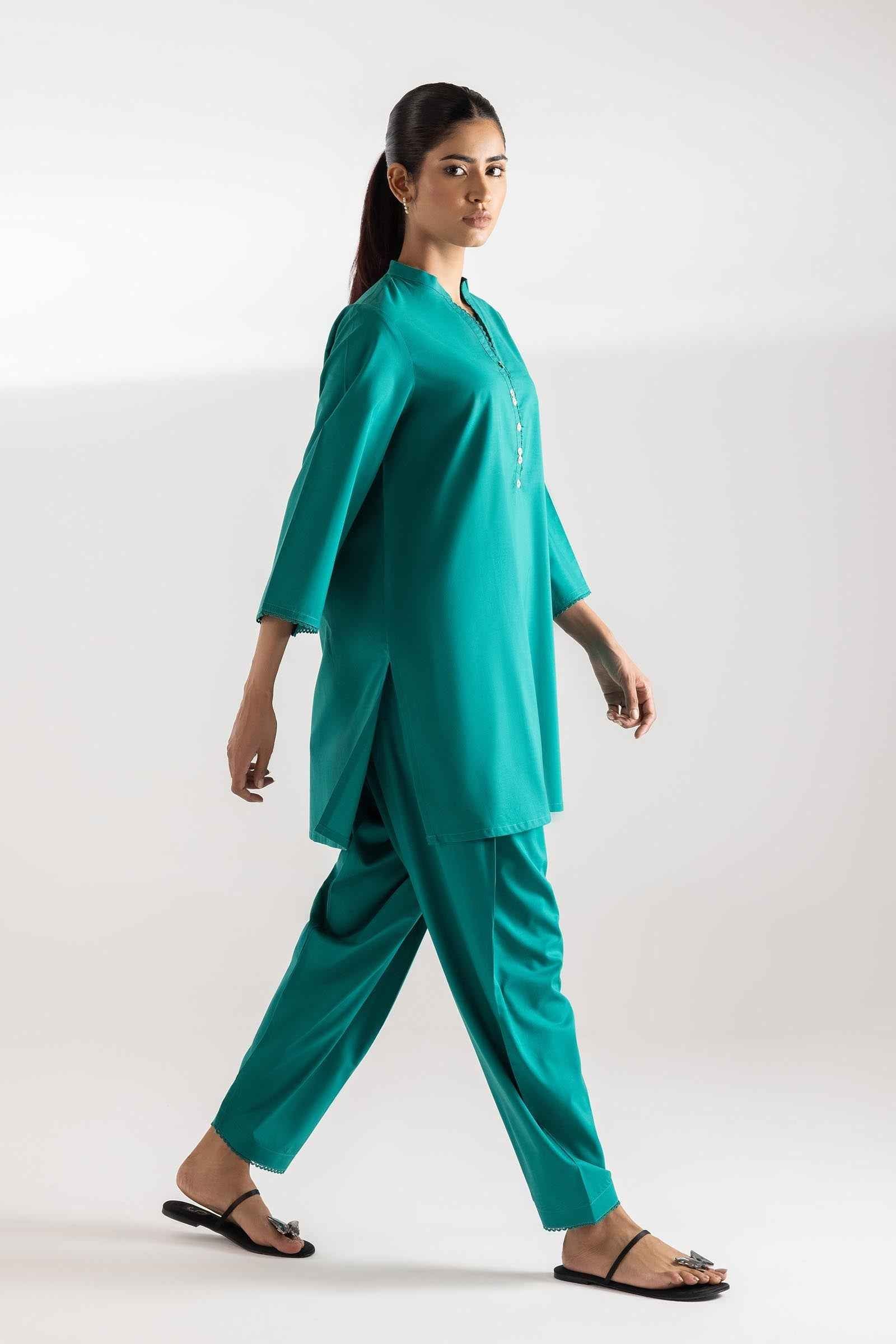 Stitched Dyed Lawn Set
