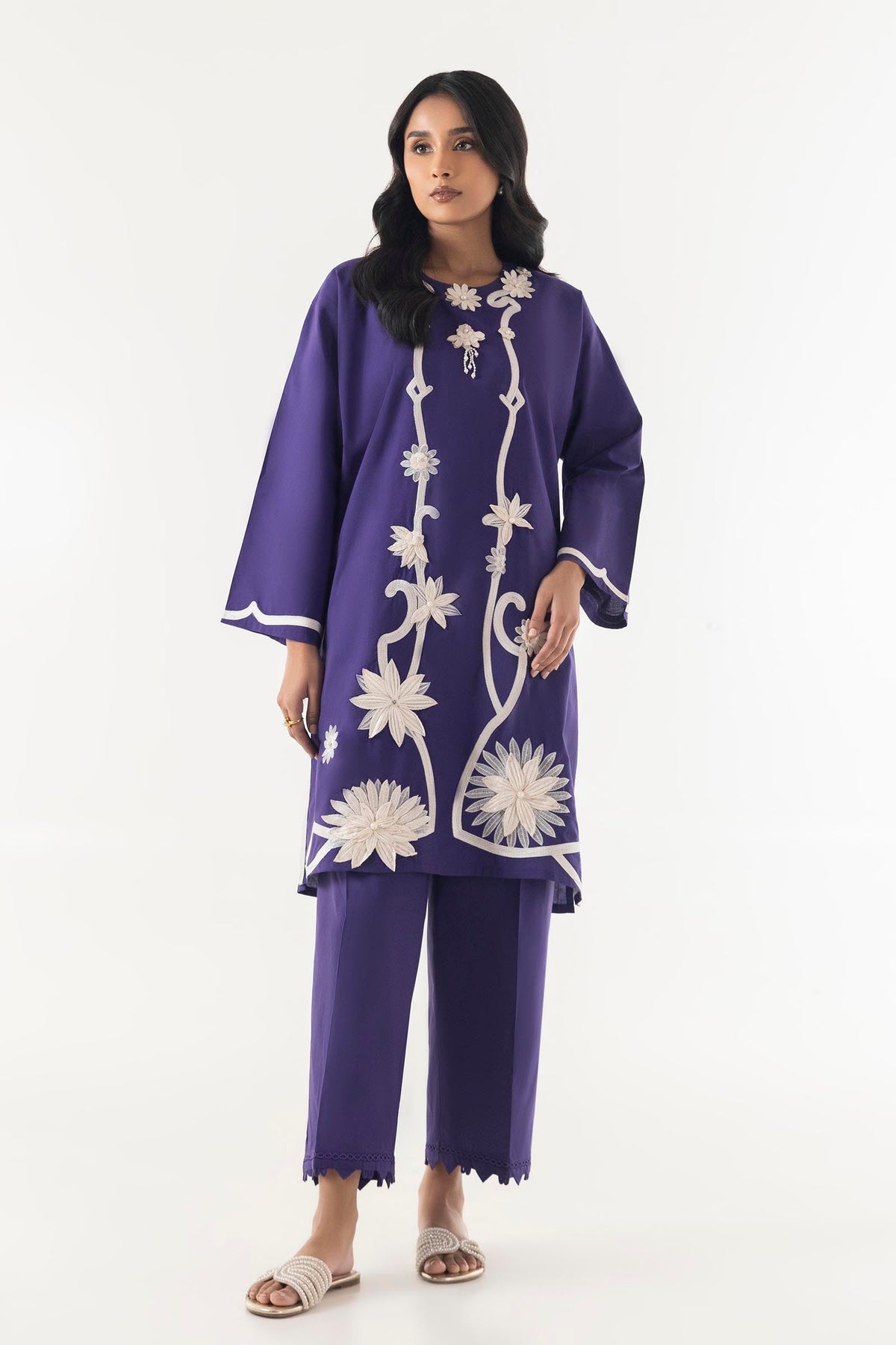 Stitched Embroidered Shirt + Bottom