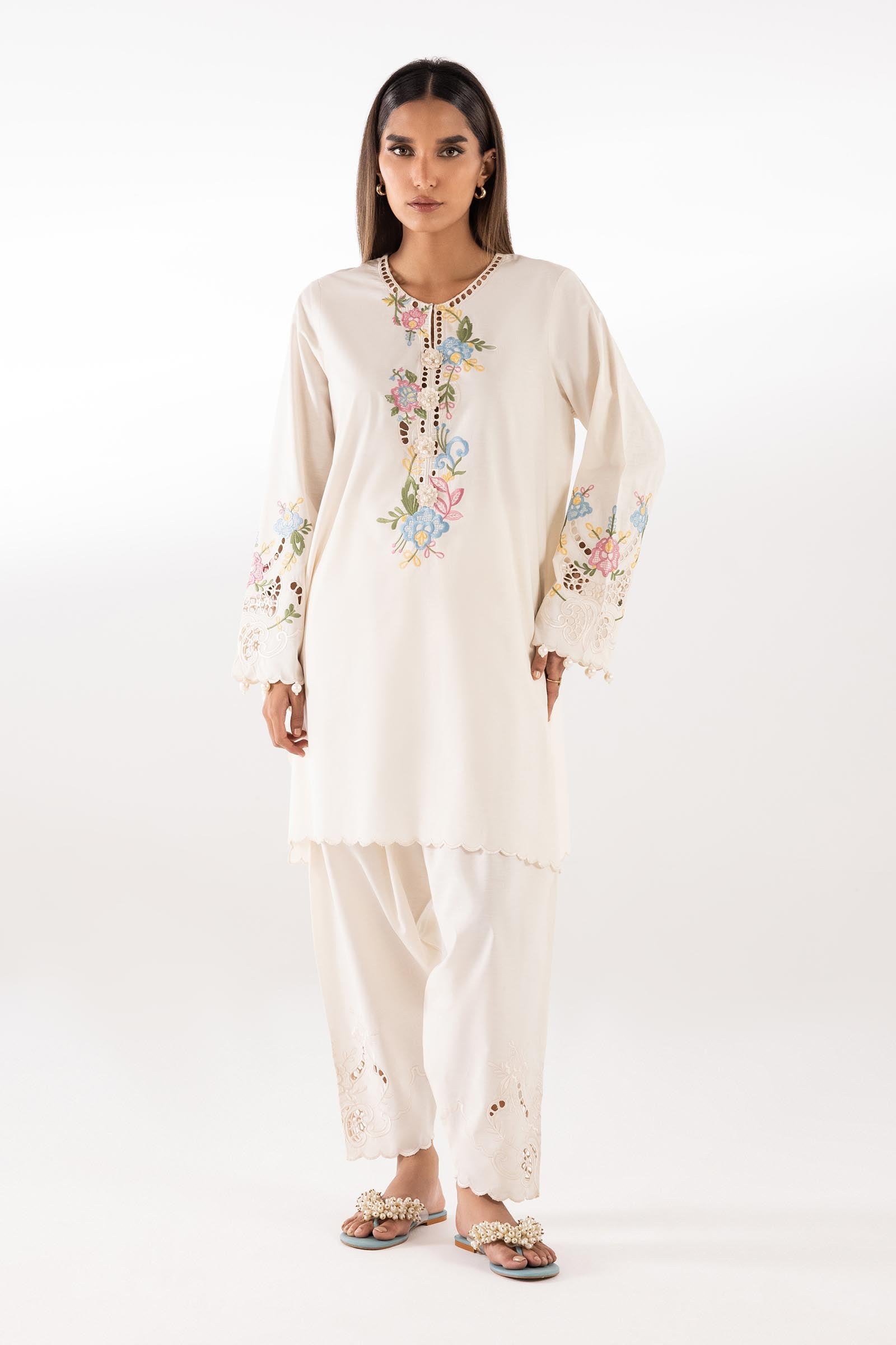 Stitched Embroidered Lawn Shirt + Shalwar