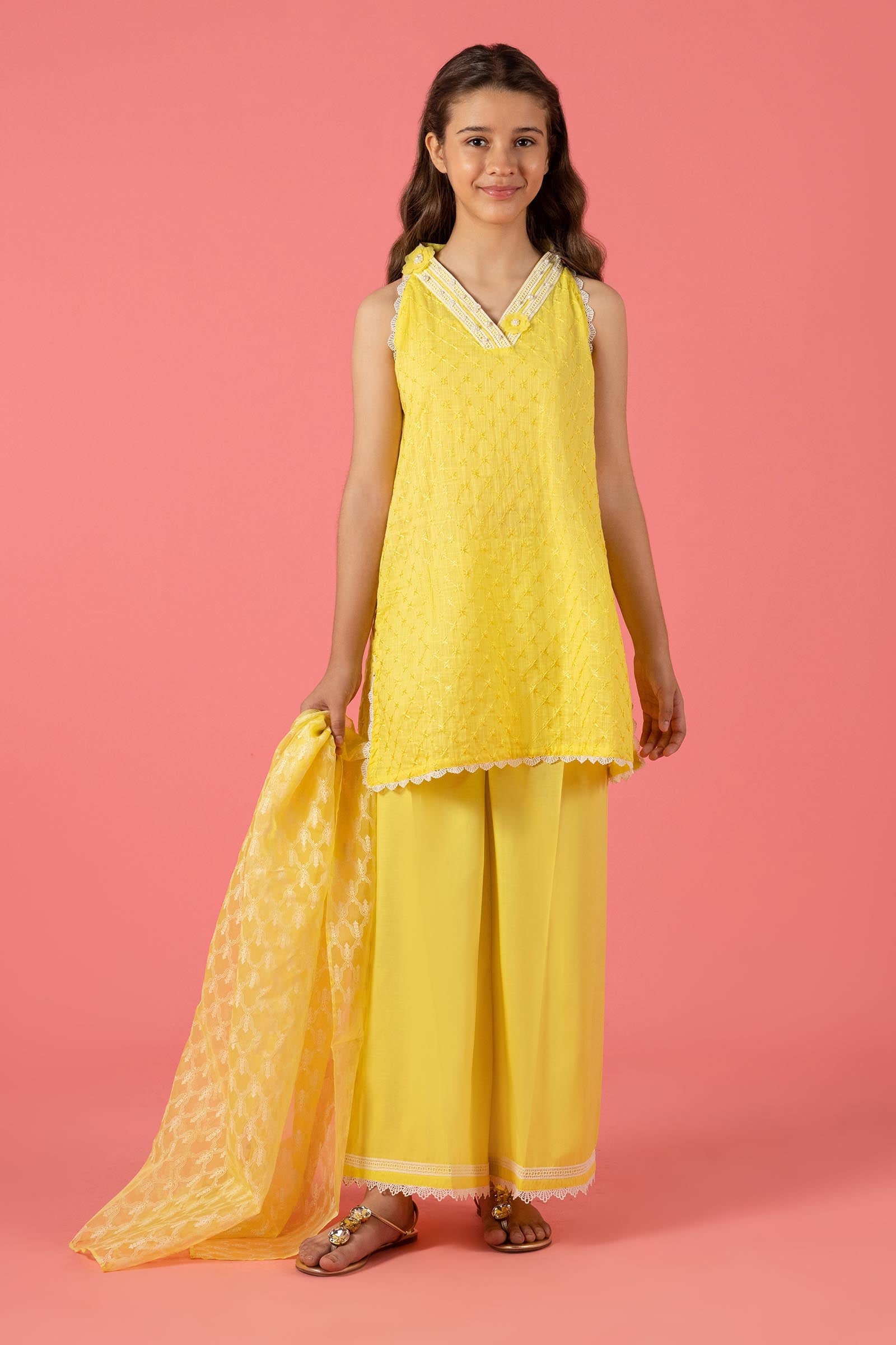 Stitched Kids Embroidered Lawn Suit