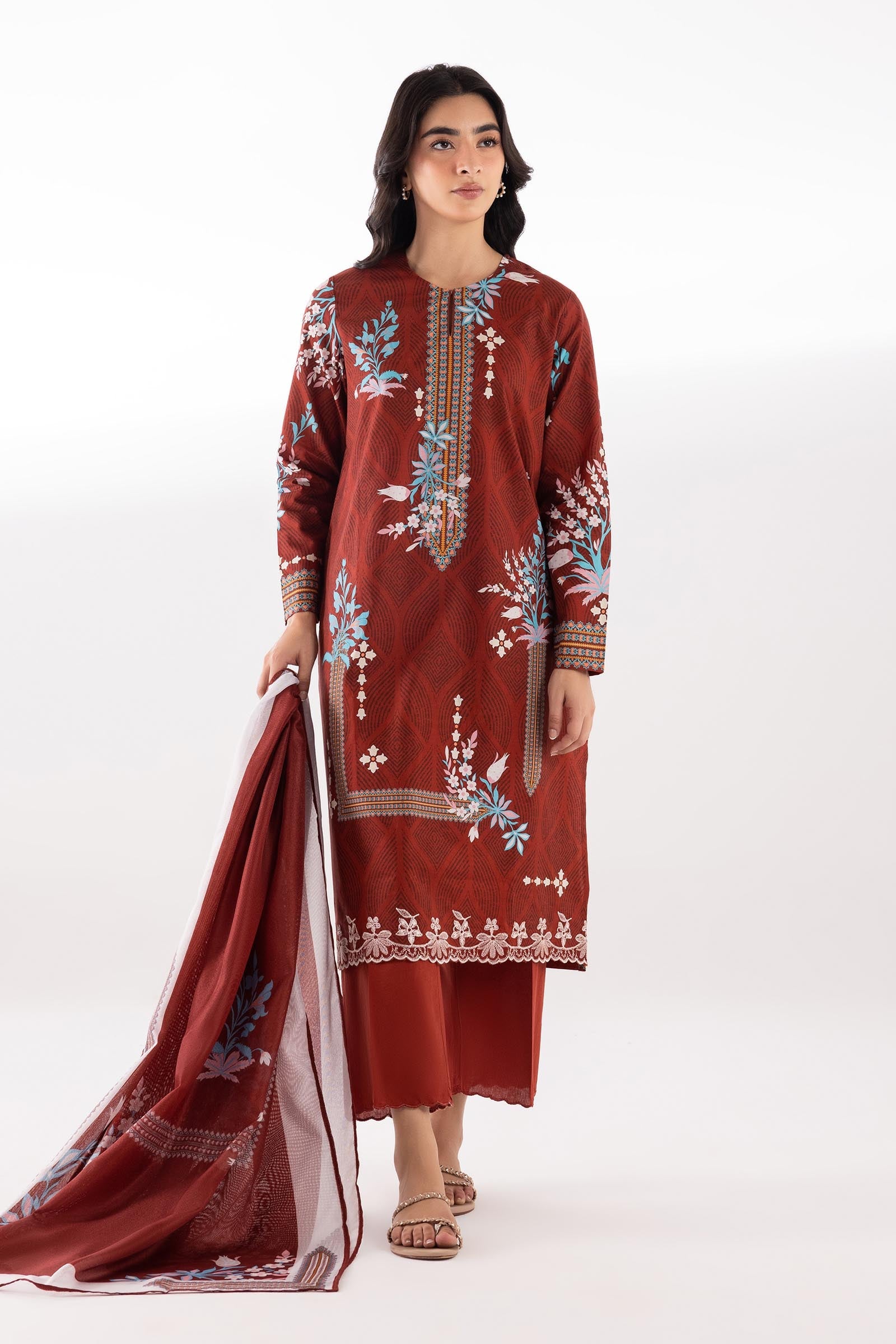 Stitched Printed Lawn Shirt + Culotte