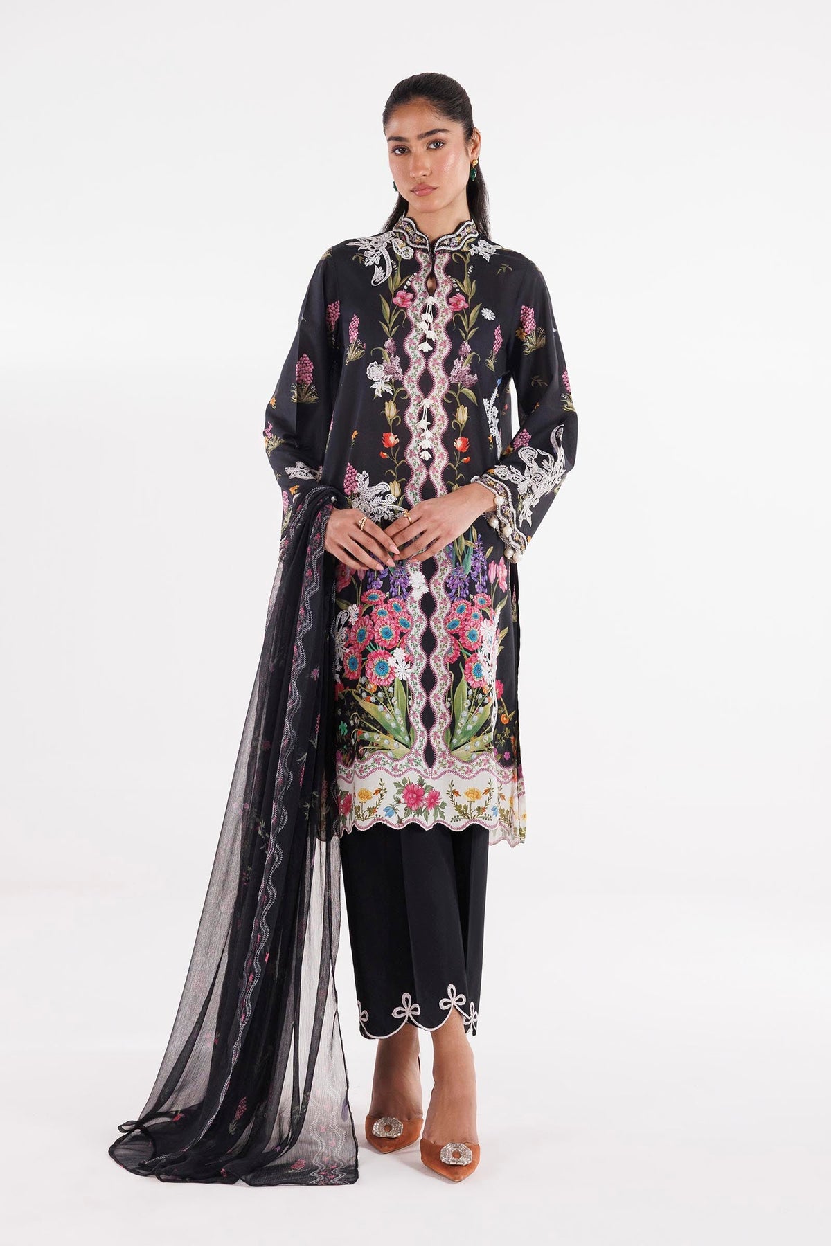 Stitched Printed Chiffon Dupatta