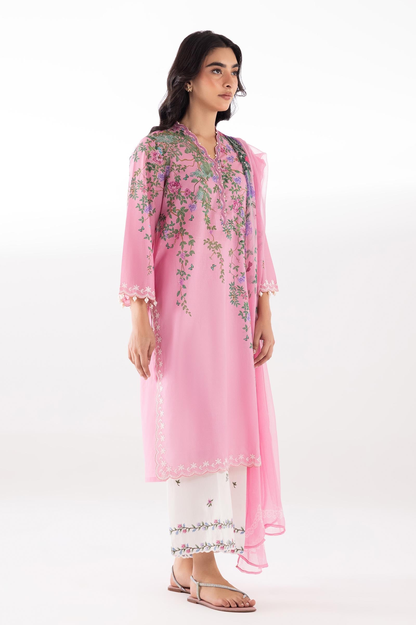 Stitched Printed Chiffon Dupatta